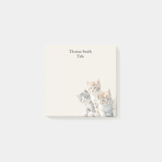Schattige Kittens Cream Waterverf Animal Post-it® Notes (Voorkant)