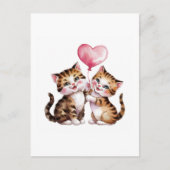 Schattige kittens en hartballonnen briefkaart (Voorkant)
