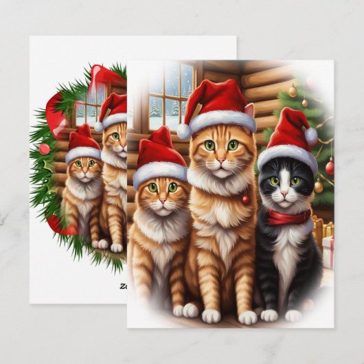 Schattige Kittens Feestdagenkaart (Voorkant / Achterkant)