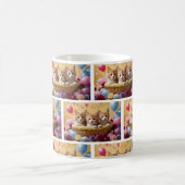 Schattige Kittens in Cozy Basket Art Magische Mok (Center)