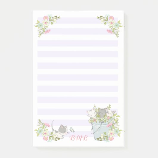 Schattige Kittens in een Emmer Post-it® Notes (Voorkant)