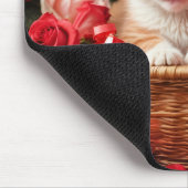 Schattige Kittens in een Strooien Mand Muismat (Hoek)