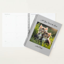 Schattige Kittens in gras Planner
