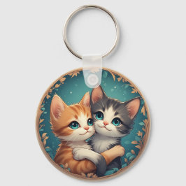 Schattige Kittens Knuffelen Samen Sleutelhanger