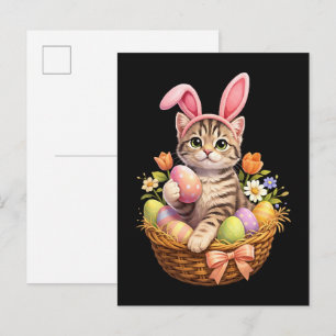 Schattige Kittens Liefhebbers Gelukkig Pasen Kat Uitnodiging Briefkaart