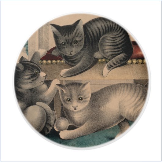 Schattige Kittens Lithograaf Keramische Knop