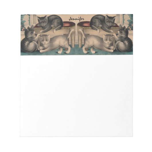  Schattige Kittens Lithograaf Notitieblok (Voorkant)