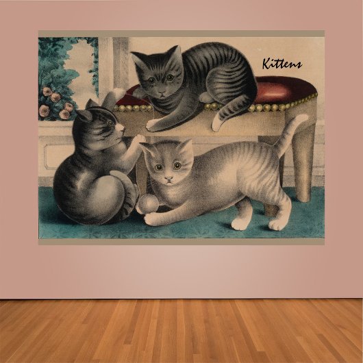 Schattige Kittens Lithograaf Poster