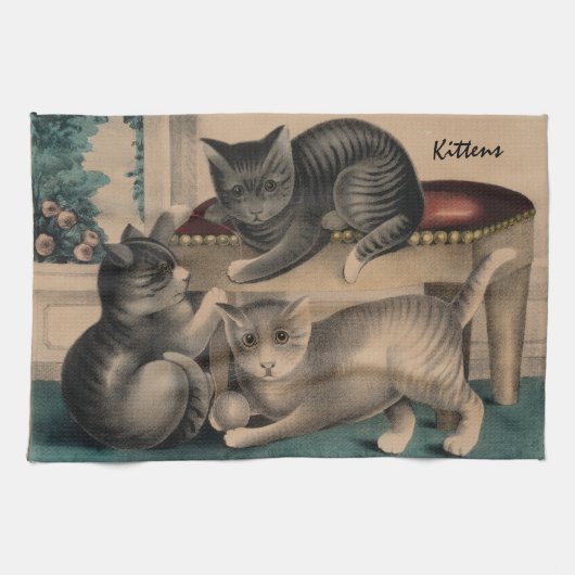  Schattige Kittens Lithograaf Theedoek (Horizontaal)