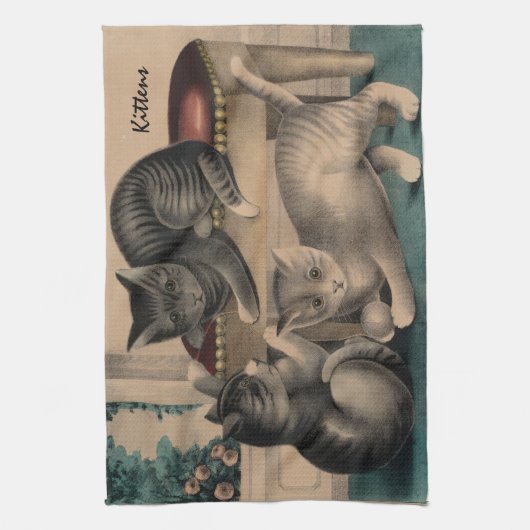  Schattige Kittens Lithograaf Theedoek (Verticaal)