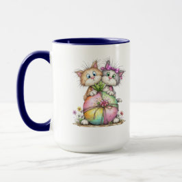 Schattige Kittens met Pastel Hart Cadeau Kunst Mok