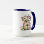 Schattige Kittens met Pastel Hart Cadeau Kunst Mok (Voorkant rechts)