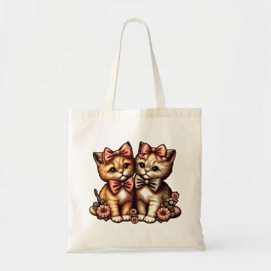 Schattige Kittens met strikken Tote Bag (Voorkant)