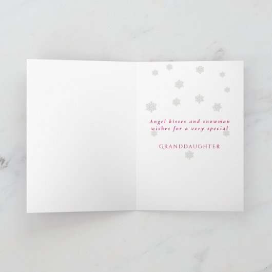 Schattige Kittens Roze Strik Kerstsneeuwvlokken Kaart (Binnen)