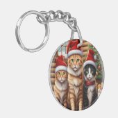 Schattige Kittens Sleutelhanger (Voorkant Links)