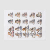 Schattige Kittens zitten in theekopjes Tissuepapier (Voorkant)