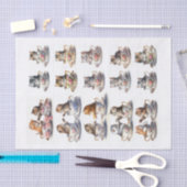 Schattige Kittens zitten in theekopjes Tissuepapier (Craft)