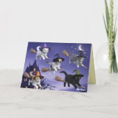 Schattige Kittenshegen Halloween Kaart (Achterkant)