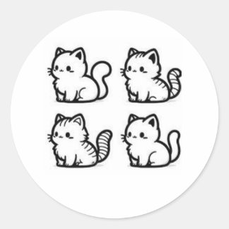 schattige kittensticker ronde sticker