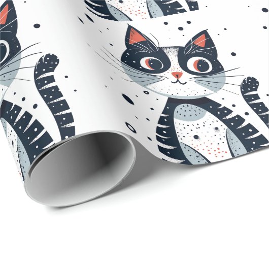 Schattige Kitty Cat Baby shower Cadeaupapier (Rol Hoek)