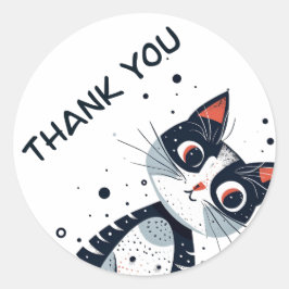 Schattige Kitty Cat Baby shower Dank u Ronde Sticker