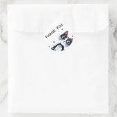 Schattige Kitty Cat Baby shower Dank u Ronde Sticker (Tas)