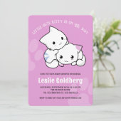 Schattige Kitty Cat Baby shower Kaart (Staand voorkant)