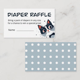 Schattige Kitty Cat Baby shower Luier Raffle Informatiekaartje