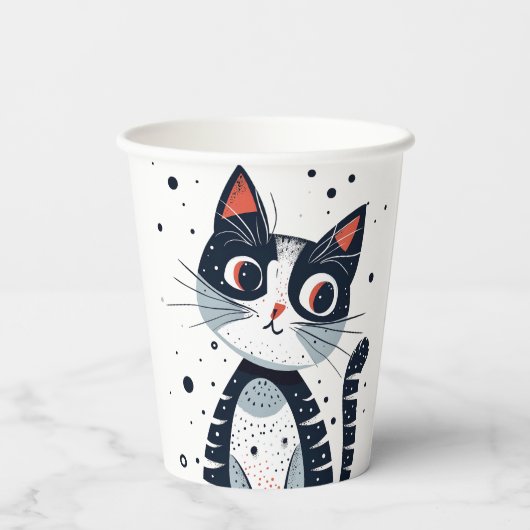 Schattige Kitty Cat Baby shower Papieren Bekers (Achterkant)