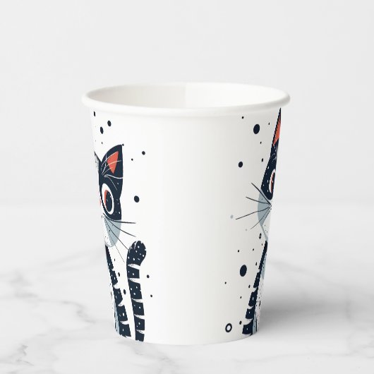 Schattige Kitty Cat Baby shower Papieren Bekers (Links)