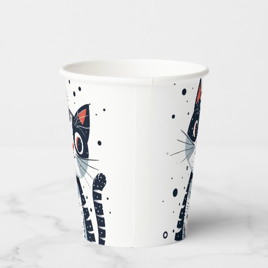 Schattige Kitty Cat Baby shower Papieren Bekers (Rechts)