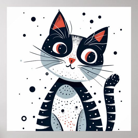 Schattige Kitty Cat Baby shower Poster (Voorkant)