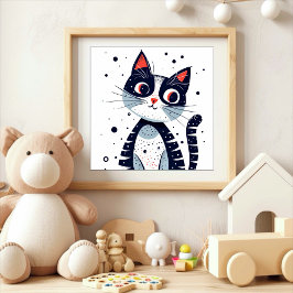 Schattige Kitty Cat Baby shower Poster