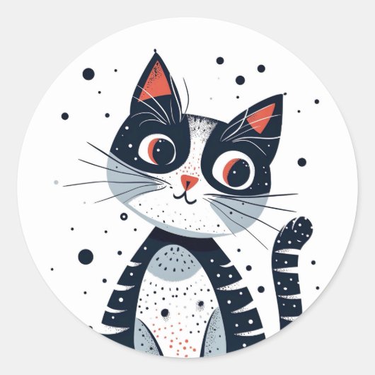 Schattige Kitty Cat Baby shower Ronde Sticker (Voorkant)