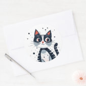 Schattige Kitty Cat Baby shower Ronde Sticker (Envelop)