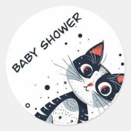 Schattige Kitty Cat Baby shower Ronde Sticker