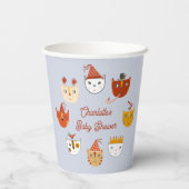 Schattige Kitty Cat gepersonaliseerd Baby shower Papieren Bekers (Achterkant)