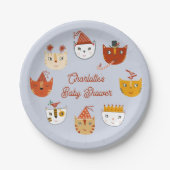 Schattige Kitty Cat gepersonaliseerd Baby shower Papieren Bordje (Voorkant)