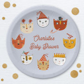 Schattige Kitty Cat gepersonaliseerd Baby shower Papieren Bordje