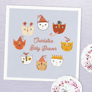 Schattige Kitty Cat gepersonaliseerd Baby shower Servet