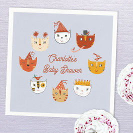 Schattige Kitty Cat gepersonaliseerd Baby shower Servet