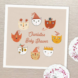 Schattige Kitty Cat gepersonaliseerd Baby shower Servet