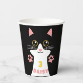 Schattige Kitty Cat Kind's Verjaardagsfeest Papieren Bekers (Voorkant)