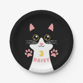 Schattige Kitty Cat Kind's Verjaardagsfeest Papieren Bordje (Voorkant)