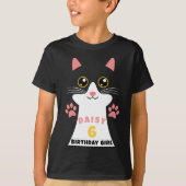 Schattige Kitty Cat Kind's Verjaardagsfeest T-shirt (Voorkant)