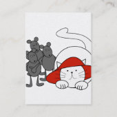 Schattige Kitty Cat Mice Visitekaartjes Rood Pet (Achterkant)