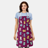 Schattige Kitty Cat Pattern Schort (Gedragen)