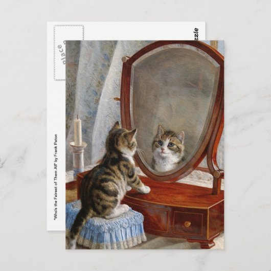 Schattige Kitty Cat  schilderij van Frank Paton Briefkaart (Voorkant / Achterkant)