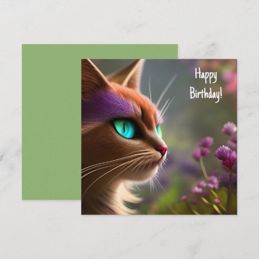 Schattige Kitty cat, Turquoise Eyes (Voorkant / Achterkant)