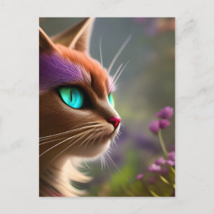 Schattige Kitty cat, Turquoise Eyes Briefkaart